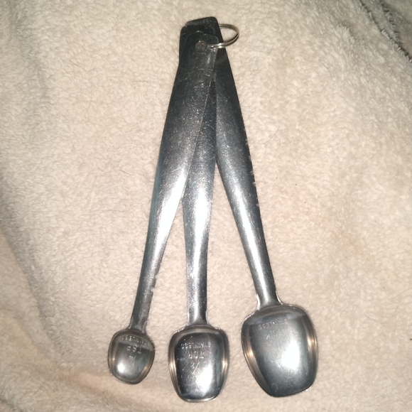 Foley style unbranded measurement spoons long handle 1 tsp 1/2 Tsp & 1/4 Tsp - Picture 2 of 8